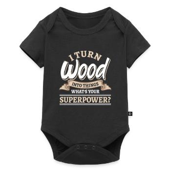 Upcycling Carpenter Woodworking - Baby Premium short-sleeve bodysuit - black - Front