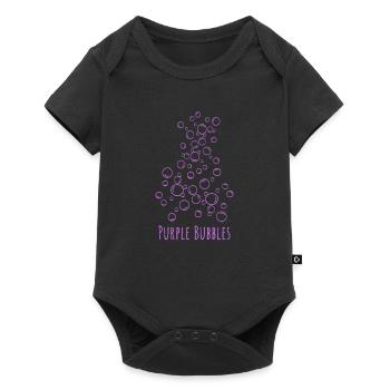 Lila Seifenblasen für Badfans - Baby Premium Kurzarmbody - Schwarz - Vorne