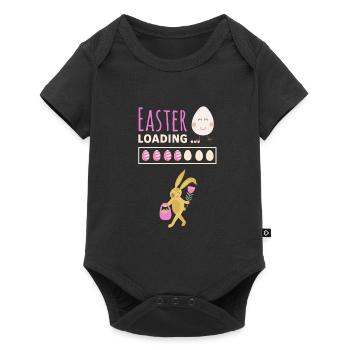Easter loading - Ostern lädt lustiges Ostermotiv - Baby Premium Kurzarmbody - Schwarz - Vorne