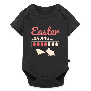 Easter loading, Ostern lödt mit Osterhase und Huhn - Baby Premium Kurzarmbody - Schwarz - Vorne