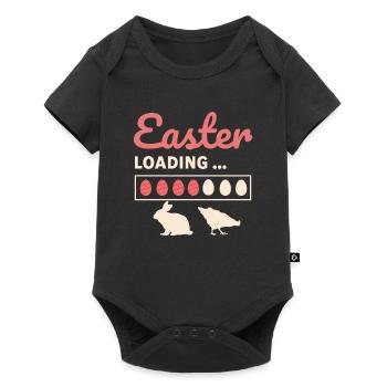Easter loading, Ostern lödt mit Osterhase und Huhn - Baby Premium Kurzarmbody - Schwarz - Vorne