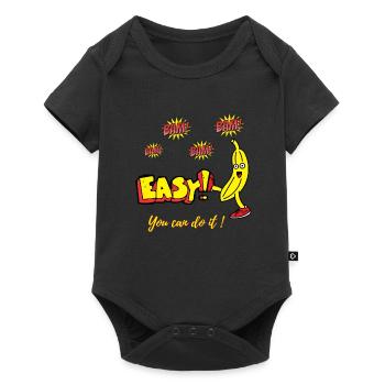 Bam Bam Easy Banana. Motivationsdesigns - Baby Premium Kurzarmbody - Schwarz - Vorne