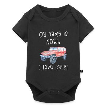 Personalized Noah Custom Car T-shirt Design - Baby Premium Kurzarmbody - Schwarz - Vorne