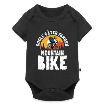 Mountain Bike Papa Vater - Baby Premium Kurzarmbody - Schwarz - Vorne