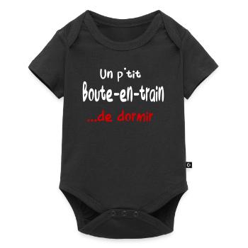 Un boute en train / humour / cadeau / drôle - Body à manches courtes Premium Bébé - noir - Devant
