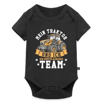 Landwirt Ackerbauer Traktor - Baby Premium Kurzarmbody - Schwarz - Vorne