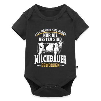 Landwirt Nur die besten sind Milchbauer Kuhbauer - Baby Premium Kurzarmbody - Schwarz - Vorne