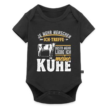 Landwirt Milchbauer Kuhbauer Kuhliebhaber - Baby Premium Kurzarmbody - Schwarz - Vorne