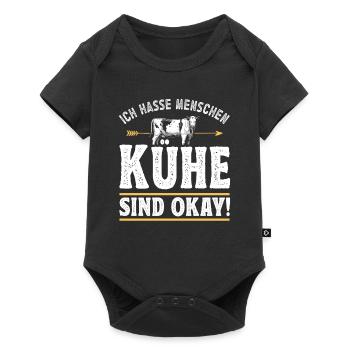Landwirt Milchbauer Kuhbauer Kühe sind okay - Baby Premium Kurzarmbody - Schwarz - Vorne
