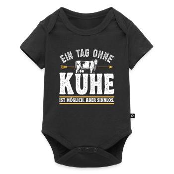 Landwirt Milchbauer Kuhbauer Ein Tag ohne Kühe - Baby Premium Kurzarmbody - Schwarz - Vorne