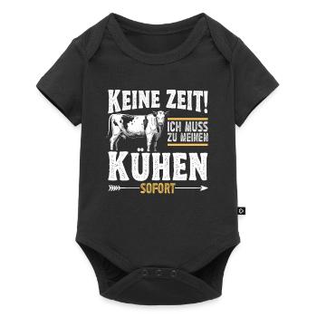 Landwirt Milchbauer Kuhbauer lustiger Spruch - Baby Premium Kurzarmbody - Schwarz - Vorne