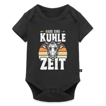 Landwirt Milchbauer Kuhbauer Lustiger Spruch Kuh - Baby Premium Kurzarmbody - Schwarz - Vorne