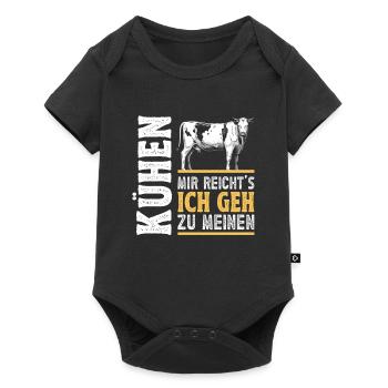 Landwirt Milchbauer Kuhbauer Kühe Spruch - Baby Premium Kurzarmbody - Schwarz - Vorne