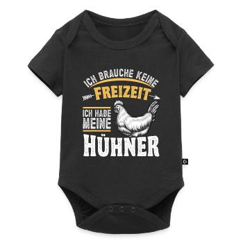 Hühnerbauer Huhn lustige Hühner Geschenke - Baby Premium Kurzarmbody - Schwarz - Vorne