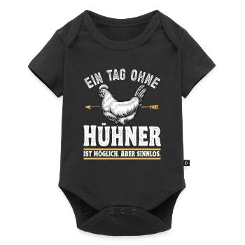 Huhn Hühner lustiger Spruch - Baby Premium Kurzarmbody - Schwarz - Vorne