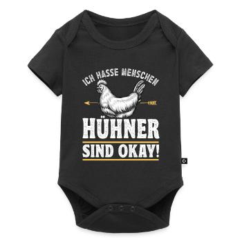 Hühnerbauer Huhn Ich hasse Menschen Hühner sind ok - Baby Premium Kurzarmbody - Schwarz - Vorne