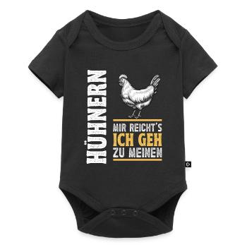 Hühnerbauer Huhn Ich Geh Zu Meinen Hühnern - Baby Premium Kurzarmbody - Schwarz - Vorne