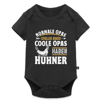 Hühnerbauer Huhn Coole Opas Haben Hühner - Baby Premium Kurzarmbody - Schwarz - Vorne