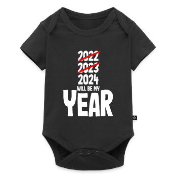 Le réveillon du Nouvel An 2024 sera mon année - Body à manches courtes Premium Bébé - noir - Devant