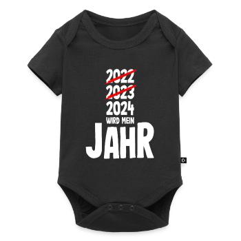 Silvester 2024 wird mein Jahr - Baby Premium Kurzarmbody - Schwarz - Vorne