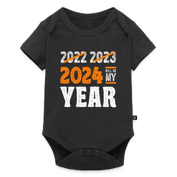 Le réveillon du Nouvel An 2024 sera mon année - Body à manches courtes Premium Bébé - noir - Devant