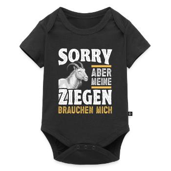 Lustige Ziege mit Spruch Ziegenliebhaber Ziegen - Baby Premium Kurzarmbody - Schwarz - Vorne