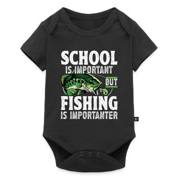 L’école de pêche amusante est importante, mais la pêche l’est - Body à manches courtes Premium Bébé - noir - Devant