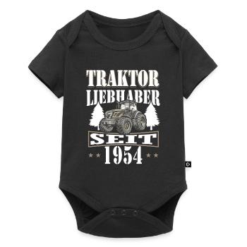 70 Geburtstag 1954 Landwirt Traktor Fan - Baby Premium Kurzarmbody - Schwarz - Vorne