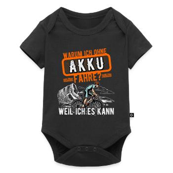lustiger radfahrer spruch radsportler alter mann - Baby Premium Kurzarmbody - Schwarz - Vorne