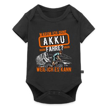lustiger radfahrer spruch radsportler alter mann - Baby Premium Kurzarmbody - Schwarz - Vorne
