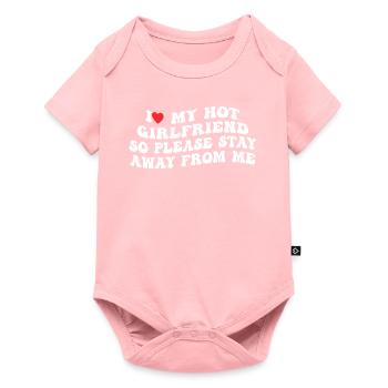 Love my hot girlfriend - keep your distance! - Baby Premium short-sleeve bodysuit - rose - Front