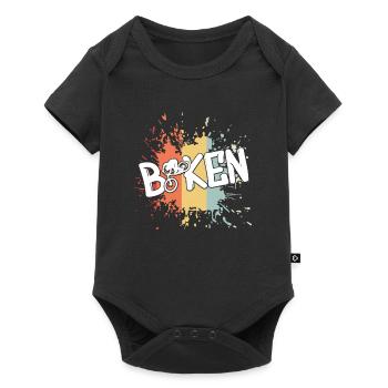 Biken Biker Downhill Fahrrad - Baby Premium Kurzarmbody - Schwarz - Vorne