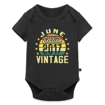 June 2017 June Retro June 2017 Birthday Gift - Baby Premium short-sleeve bodysuit - black - Front