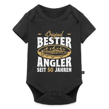 Funny Angler Hobby Angler Gift Idea for 50. - Baby Premium short-sleeve bodysuit - black - Front