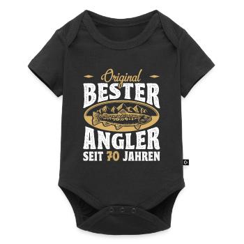 Funny Angler Hobby Angler Gift Idea for the 70th - Baby Premium short-sleeve bodysuit - black - Front
