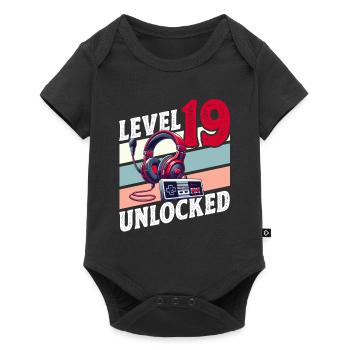 19TH BIRTHDAY BOY RETRO GAMER GAMING LEVEL - Baby Premium short-sleeve bodysuit - black - Front