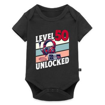 50TH BIRTHDAY MAN RETRO GAMER GAMING LEVEL - Baby Premium short-sleeve bodysuit - black - Front