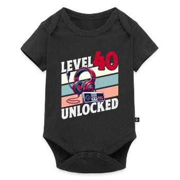40TH BIRTHDAY MAN RETRO GAMER GAMING LEVEL - Baby Premium short-sleeve bodysuit - black - Front
