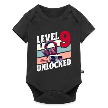 9. GEBURTSTAG JUNGE RETRO GAMER GAMING LEVEL - Baby Premium Kurzarmbody - Schwarz - Vorne