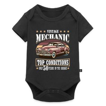 50th Birthday 1994 1995 Car Mechanic Vintage - Baby Premium short-sleeve bodysuit - black - Front
