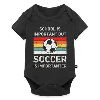 Funny Soccer Lover Retro Vintage - Baby Premium short-sleeve bodysuit - black - Front