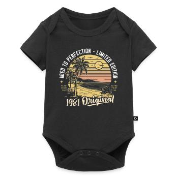 Original 1981 Vintage Birthday Gift 43 Years - Baby Premium short-sleeve bodysuit - black - Front