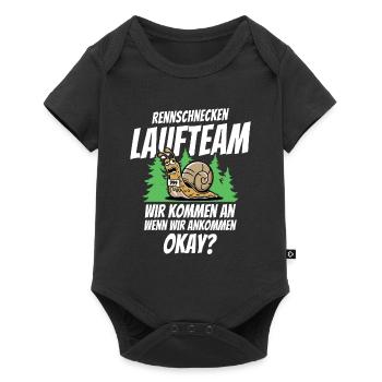Rennschnecken Laufteam Wir kommen an wenn wir - Baby Premium Kurzarmbody - Schwarz - Vorne