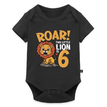6 Birthday Boy Lion - Baby Premium short-sleeve bodysuit - black - Front