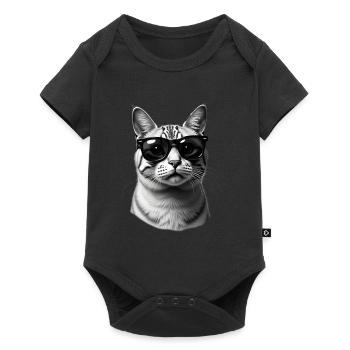Cat with Sunglasses Animal Motif Cat Lover - Baby Premium short-sleeve bodysuit - black - Front