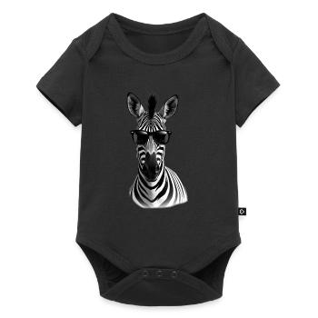 Zebra Sunglasses Animal Motif Zebra Black White - Baby Premium short-sleeve bodysuit - black - Front