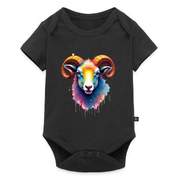 mouton coloré art oeuvre motif animal mouton - Body à manches courtes Premium Bébé - noir - Devant