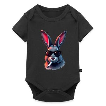 Bunny with sunglasses animal motif smoking bunnies - Baby Premium short-sleeve bodysuit - black - Front