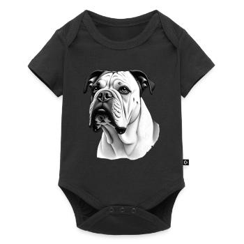 Bulldog Black White Outfit Animal Motif Art - Baby Premium short-sleeve bodysuit - black - Front