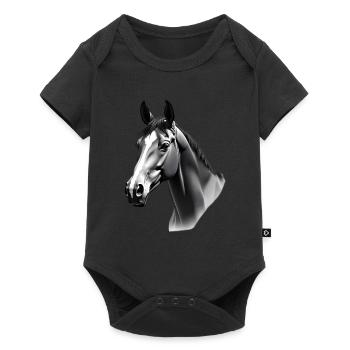 Horse Black White Outfit Animal Motif Art Horses - Baby Premium short-sleeve bodysuit - black - Front